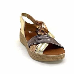 Ivoire0375a Ivoire Aires Cuir Multi Metal Plateformes