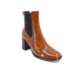 We Do Ivoire 99647A Cuir Vernis Ocra Bottines