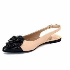 398-ivoire Ivoire M23099 Cuir Beige Noir Ballerines