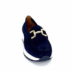 Ivoire0209b Ivoire 12875 Daim Bleu Marine Mocassins