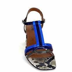 Ivoire0352 Ivoire K251 Vally Cuir Bleu Metallique Sandales