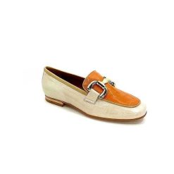 JHay Jhay 2213 Cuir Beige Orange Mocassins