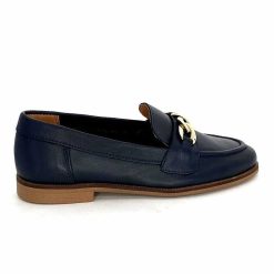 Ivoire0209b Ivoire 12779 Cuir Bleu Marine Mocassins