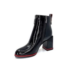 Elue Par Nous Elue Par Nous Paella Cuir Noir Vernis Bottines