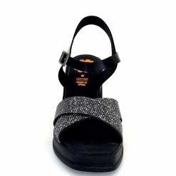 Porronet Porronet Fi 2973 Cuir Noir Strass Noir Sandales