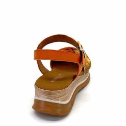 Paula Urban Paula Urban 24611 Cuir Orange Blanc Plateformes