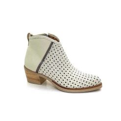 MKD Mkd Ferial Cuir Creme Blanc Bottines Ete