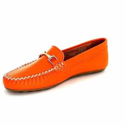 Ivoire0209b Ivoire 12052 Cuir Orange Mocassins