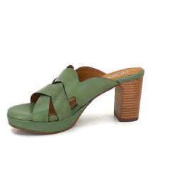 Ivoire0399a Ivoire 6080 Cuir Vert Olive Mules