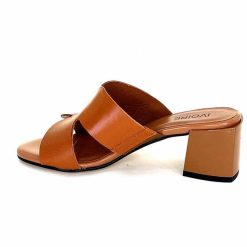 Ivoire0352 Ivoire F1555 Dario 3 Cuir Marron Cognac Mules