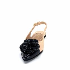 398-ivoire Ivoire M23099 Cuir Beige Noir Ballerines