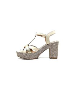 Ivoire0551 Ivoire 2131 Vera Cuir Creme Dore Plateformes