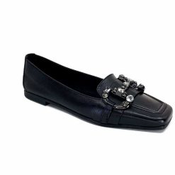 398-ivoire Ivoire 1M23035 Cuir Noir Ballerines