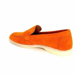 Ivoire0209b Ivoire 12851 Daim Orange Mocassins