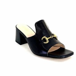 Ivoire0352 Ivoire K166 Caraibi2 Cuir Noir Mules