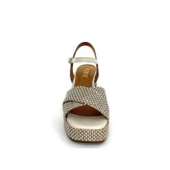 Ivoire0551 Ivoire 2150 Cuir Raffia Beige Plateformes