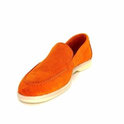 Ivoire0209b Ivoire 12851 Daim Orange Mocassins