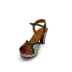 Chie Mihara Chie Mihara Eny Cuir Vert Marron Beige Sandales