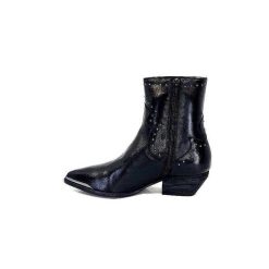 Ivoire0341a Ivoire Ar232 Cuir Noir Bottines