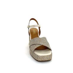 Ivoire0551 Ivoire 2150 Cuir Raffia Beige Plateformes