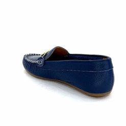 Ivoire0209b Ivoire 12052 Cuir Bleu Mocassins