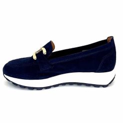 Ivoire0209b Ivoire 12875 Daim Bleu Marine Mocassins