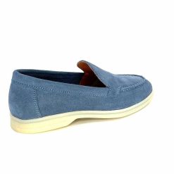 Ivoire0209b Ivoire 12851 Daim Bleu Mocassins