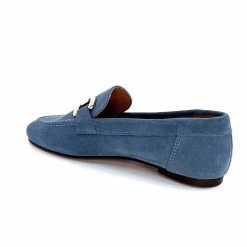 Ivoire0209b Ivoire 12807 Daim Bleu Jeans Mocassins