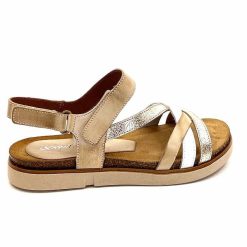 Ivoire0576a Xapatan 1633 Cuir Beige Blanc Or Plateformes