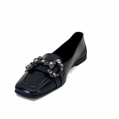 398-ivoire Ivoire 1M23035 Cuir Noir Ballerines