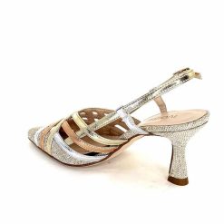 Ivoire0376 Ivoire 20906 Cuir Metallique Textile Beige Escarpins