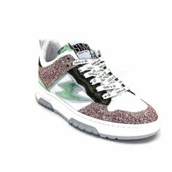 Semerdjian Semerdjian Smr Chita 11377 Cuir Blanc Glitter Rose Vert Baskets