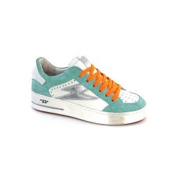 Semerdjian Semerdjian Smr Noubar 11490 Cuir Blanc Daim Turquoise Baskets