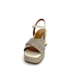 Ivoire0551 Ivoire 2150 Cuir Raffia Beige Plateformes