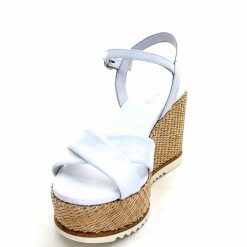 Nero Giardini Nerogiardini 410630 D7078 Cuir Raffia Blanc Plateformes