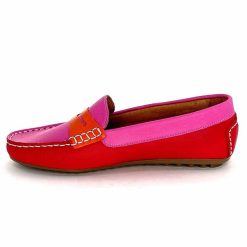 Ivoire0209b Ivoire 10322 Sauvage Cuir Rose Rouge Orange Mocassins