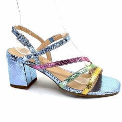 Ivoire0104a Ivoire A47146 Cuir Metal Bleu Ciel Jaune Vert Rose Sandales