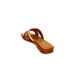 JHay Jhay 2305 Cuir Orange Marron Blanc Mules