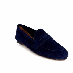 Ivoire0209b Ivoire 10648 Daim Bleu Marine Mocassins