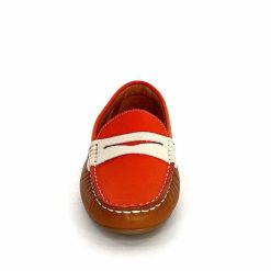 Ivoire0209b Ivoire 10322 Sauvage Cuir Orange Marron Beige Mocassins