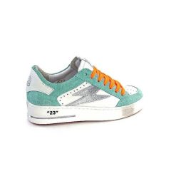 Semerdjian Semerdjian Smr Noubar 11490 Cuir Blanc Daim Turquoise Baskets