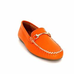 Ivoire0209b Ivoire 12052 Cuir Orange Mocassins