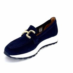 Ivoire0209b Ivoire 12875 Daim Bleu Marine Mocassins