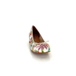 Ivoire0036a Ivoire Kat Azucena Cuir Imprime Multicolore Ballerines