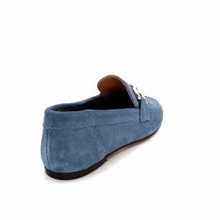 Ivoire0209b Ivoire 12807 Daim Bleu Jeans Mocassins