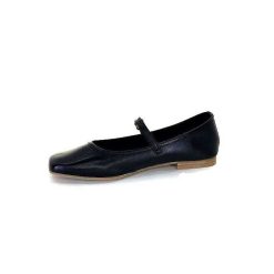 We Do Ivoire 55362 Cuir Noir Ballerines