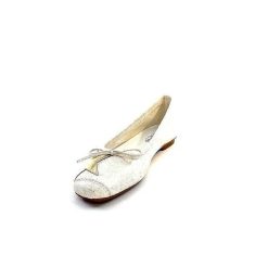 Requin Reqins Hello Cuir Blanc Dore Ballerines