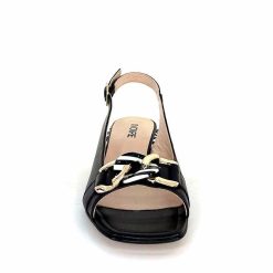 Ivoire0352 Ivoire K254 Lena Cucita Cuir Noir Sandales