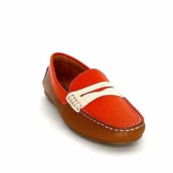 Ivoire0209b Ivoire 10322 Sauvage Cuir Orange Marron Beige Mocassins