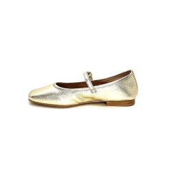 We Do Ivoire 55362 Cuir Metal Dore Ballerines